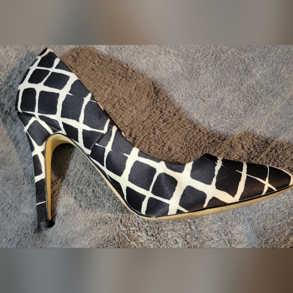 Black and white heels